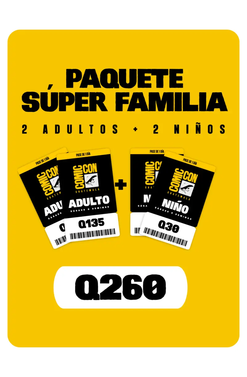 Paquete Súper Familia – Domingo 4 de octubre